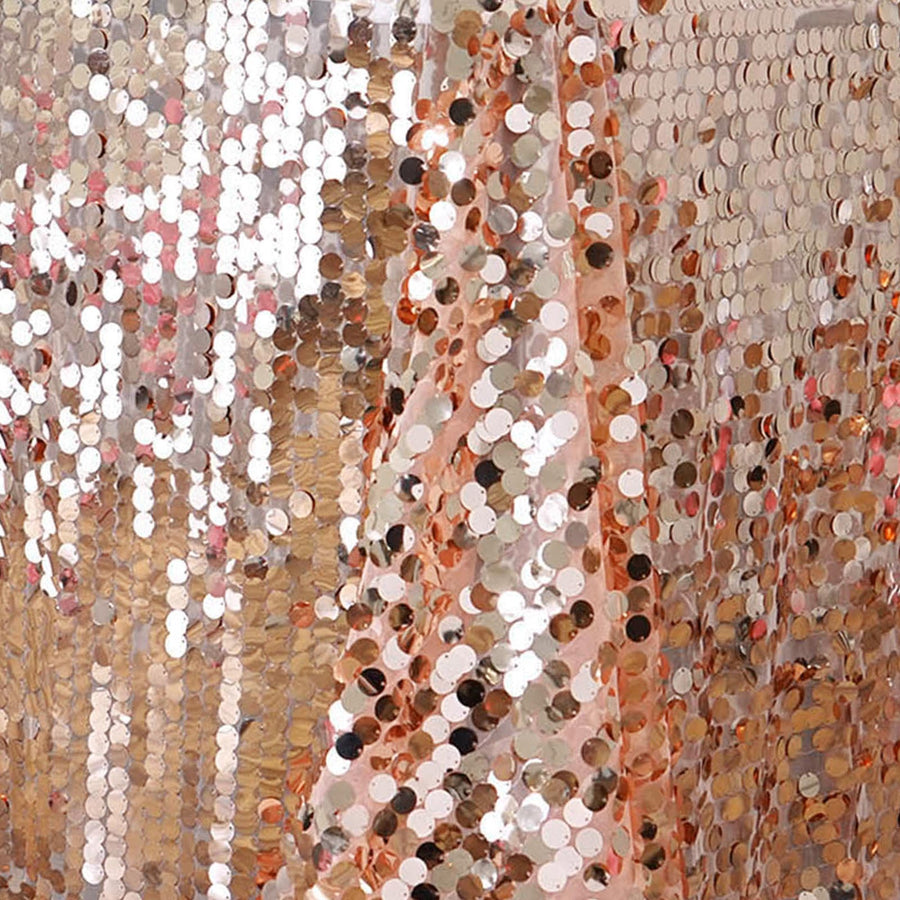 90x156 Big Payette Sequin Rectangle Tablecloth - Rose Gold | Blush#whtbkgd