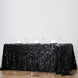 90"x156" Black Big Payette Sequin Rectangle Tablecloth Premium