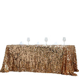 90x156 Gold Big Payette Sequin Rectangle Tablecloth Premium