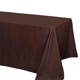 Create a Chic and Elegant Atmosphere with the Chocolate Seamless Polyester Rectangle Tablecloth