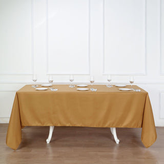 Elevate Your Event with the Stunning Gold Polyester Tablecloth