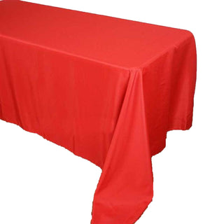 Experience Elegance and Durability with the Red Seamless Polyester Tablecloth