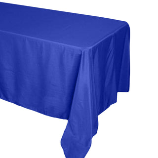 Enhance Your Dining Experience with the Royal Blue Polyester Rectangle Tablecloth