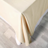 90"x132" Beige Polyester Rectangular Tablecloth