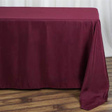 90"x132" Burgundy Polyester Rectangular Tablecloth
