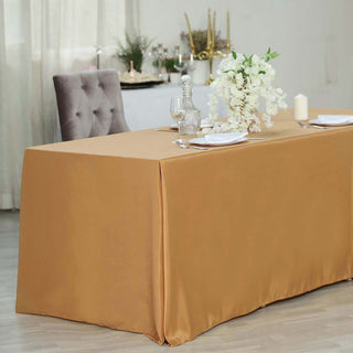 Enhance Your Event Decor with the Gold Seamless Polyester Tablecloth Enhance Your Event Decor with the Gold Seamless Polyester Tablecloth