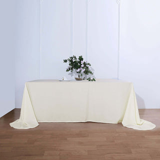 Elegant Ivory Polyester Tablecloth for a Touch of Class Elegant Ivory Polyester Tablecloth for a Touch of Class