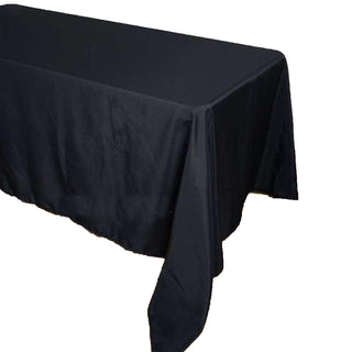Elevate Your Event Decor with a Black Seamless Polyester Tablecloth