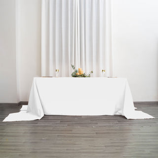 Enhance Your Event Decor with the White Seamless Polyester Tablecloth