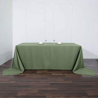 Elevate Your Event Decor with the Olive Green Polyester Tablecloth