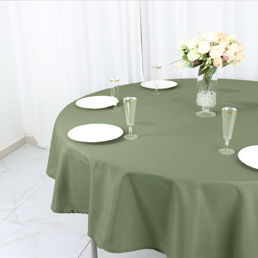 90inch Eucalyptus Sage Green Polyester Round Tablecloth