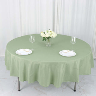 Elevate Your Event Decor with the 90" Sage Green Seamless Polyester Round Tablecloth