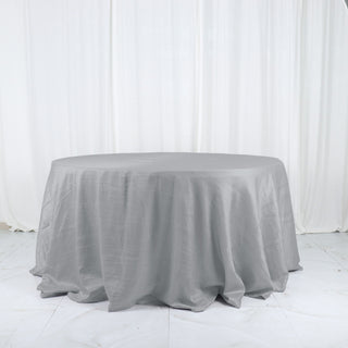 Elegant Silver Accordion Crinkle Taffeta Tablecloth for Event Decor