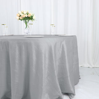 Complete Your Event Decor with Silver Accordion Crinkle Taffeta Accessories