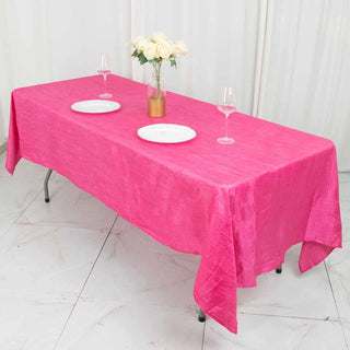 Durable and Stylish: The Fuchsia Accordion Crinkle Taffeta Rectangle Tablecloth Durable and Stylish: The Fuchsia Accordion Crinkle Taffeta Rectangle Tablecloth