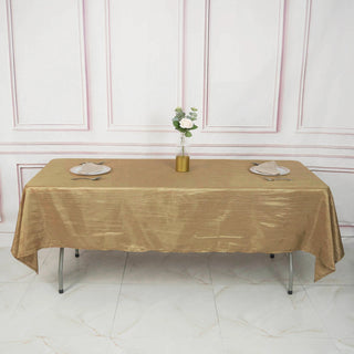 Add a Touch of Elegance with the Gold Accordion Crinkle Taffeta Tablecloth