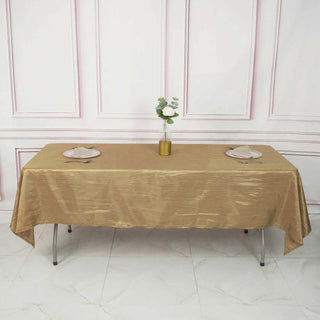 Add a Touch of Elegance with the Gold Accordion Crinkle Taffeta Tablecloth Add a Touch of Elegance with the Gold Accordion Crinkle Taffeta Tablecloth