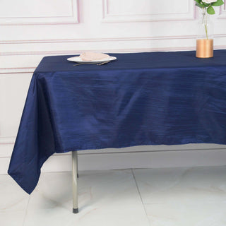 Unleash the Elegance with the Navy Blue Accordion Crinkle Taffeta Tablecloth Unleash the Elegance with the Navy Blue Accordion Crinkle Taffeta Tablecloth