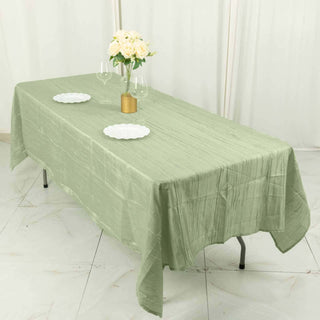 Create a Luxurious Atmosphere with the Sage Green Accordion Crinkle Taffeta Tablecloth Create a Luxurious Atmosphere with the Sage Green Accordion Crinkle Taffeta Tablecloth