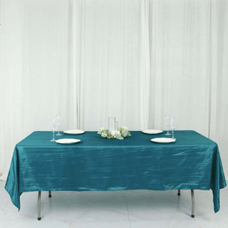 Teal Accordion Crinkle Taffeta Rectangle Tablecloth Teal Accordion Crinkle Taffeta Rectangle Tablecloth