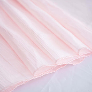 Create Unforgettable Memories with the Blush Accordion Crinkle Taffeta Tablecloth Create Unforgettable Memories with the Blush Accordion Crinkle Taffeta Tablecloth
