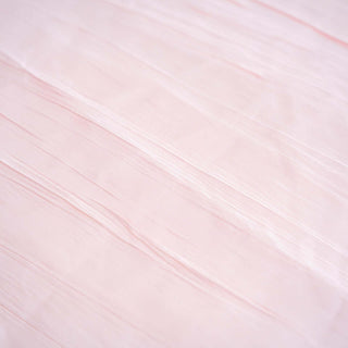 Enhance Your Event with the Blush Accordion Crinkle Taffeta Tablecloth Enhance Your Event with the Blush Accordion Crinkle Taffeta Tablecloth