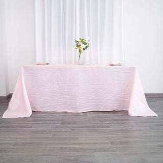 Add Elegance to Your Event with the Blush Accordion Crinkle Taffeta Tablecloth Add Elegance to Your Event with the Blush Accordion Crinkle Taffeta Tablecloth