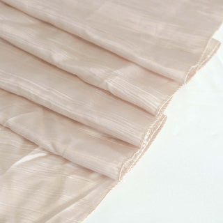Durable and Elegant Beige Accordion Crinkle Taffeta Tablecloth Durable and Elegant Beige Accordion Crinkle Taffeta Tablecloth