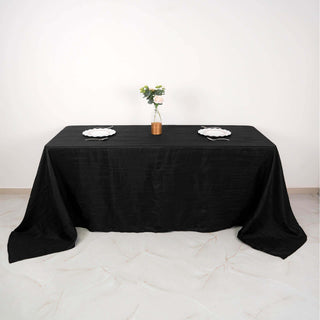 Elegant Black Accordion Crinkle Taffeta Tablecloth for Stylish Events Elegant Black Accordion Crinkle Taffeta Tablecloth for Stylish Events