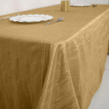 90x132Inch Gold Accordion Crinkle Taffeta Rectangular Tablecloth