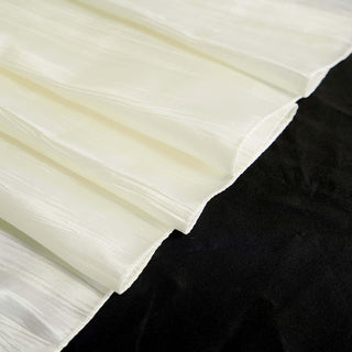 Versatile and Timeless Ivory Accordion Crinkle Taffeta Tablecloth Versatile and Timeless Ivory Accordion Crinkle Taffeta Tablecloth
