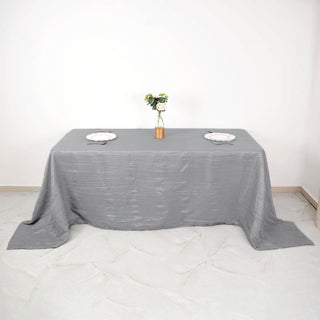 Elevate Your Event Decor with the Silver Accordion Crinkle Taffeta Tablecloth