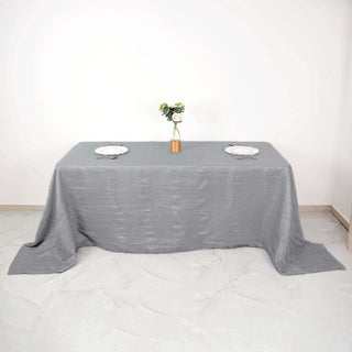 Elevate Your Event Decor with the Silver Accordion Crinkle Taffeta Tablecloth Elevate Your Event Decor with the Silver Accordion Crinkle Taffeta Tablecloth