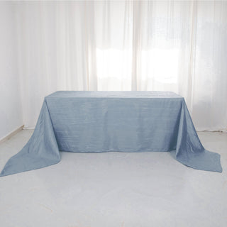 Elevate Your Event with the Dusty Blue Accordion Crinkle Taffeta Tablecloth