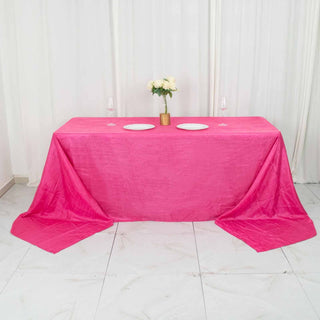 Add Vibrant Elegance to Your Event with the Fuchsia Accordion Crinkle Taffeta Tablecloth Add Vibrant Elegance to Your Event with the Fuchsia Accordion Crinkle Taffeta Tablecloth