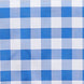 54Inch Square Buffalo Plaid Polyester Overlay | Checkered Gingham Overlay - White/Blue#whtbkgd