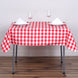 54Inch Square Buffalo Plaid Polyester Overlay | Checkered Gingham Overlay - White/Red