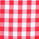 54Inch Square Buffalo Plaid Polyester Overlay | Checkered Gingham Overlay - White/Red#whtbkgd