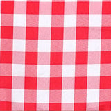 54Inch Square Buffalo Plaid Polyester Overlay | Checkered Gingham Overlay - White/Red#whtbkgd