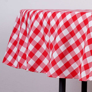 Create a Classic Look with the White/Red Buffalo Plaid Round Tablecloth Create a Classic Look with the White/Red Buffalo Plaid Round Tablecloth