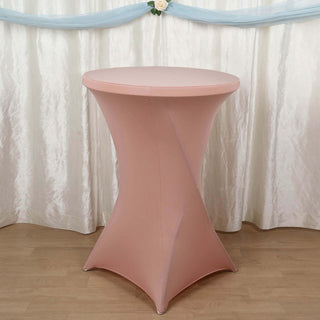 Elegant Dusty Rose Cocktail Spandex Table Cover Elegant Dusty Rose Cocktail Spandex Table Cover