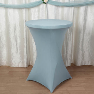 Elevate Your Event with the Dusty Blue Cocktail Spandex Table Cover