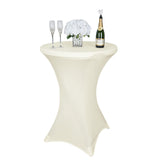 Cocktail Spandex Table Cover - Ivory