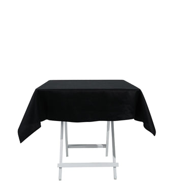 54"x54" Black Seamless 100% Cotton Linen Square Tablecloth Washable