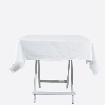 54"x54" White Seamless 100% Cotton Linen Square Tablecloth Washable