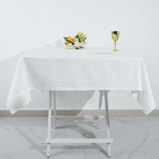 Elevate Your Event Decor with a White 54"x54" Cotton Linen Square Tablecloth Elevate Your Event Decor with a White 54"x54" Cotton Linen Square Tablecloth