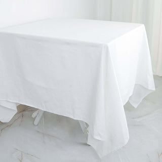 Dress Your Tables in Style with a White Square 100% Cotton Linen Overlay Dress Your Tables in Style with a White Square 100% Cotton Linen Overlay