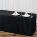 6FT Black Fitted Polyester Rectangular Table Cover