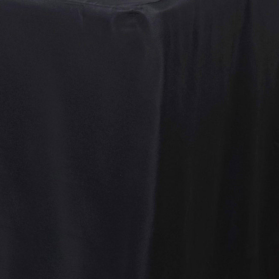 8FT Black Fitted Polyester Rectangular Table Cover#whtbkgd