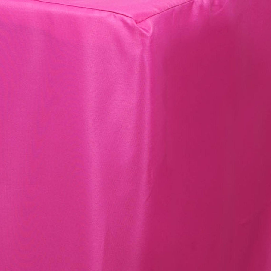 8FT Fuchsia Fitted Polyester Rectangular Table Cover#whtbkgd